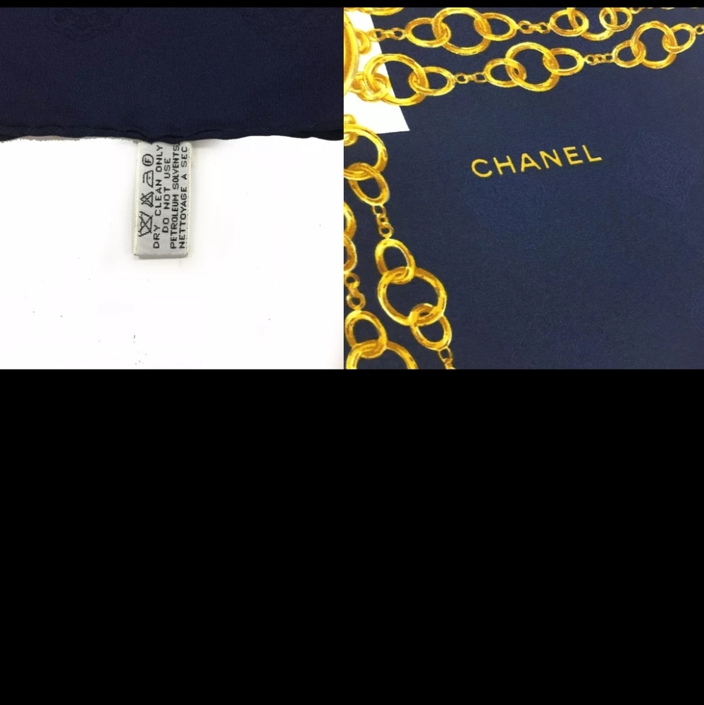 BAG GAME ITEM 📢 CHANEL CC Logo Chain Motif 100% Silk Scarf AUTHENTIC ✨️ - Picture 4 of 8
